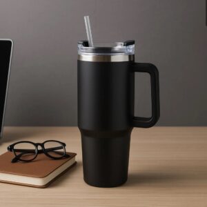 Premium 1200 ML Stainless Steel Vacuum Insulated Travel Mug With Straw And Handle, Tumbler (1200ML / 1 Pc)