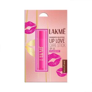Lakme Lip Love Care Stick Strawberry , 24hr Moisturization in 1 swipe, with SPF 15, 4.5g
