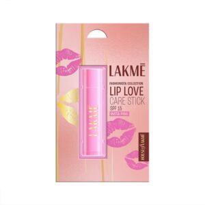 Lakme Lip Love Care Stick Insta Pink, 24hr Moisturization in 1 swipe, with SPF 15, 4.5g