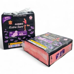 JUMBO EXTRA SURE MAXI PADS
Xxl (320 mm) Soft & Comfortable (40 pads)